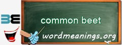 WordMeaning blackboard for common beet